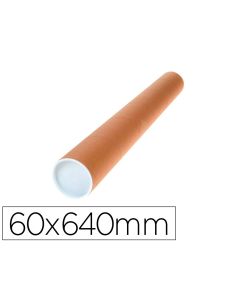 Tubo De Carton Q-Connect Portadocumentos Cartoncillo Encolado Reciclado 1,8 Mm Con 2 Tapas De Plastico 60X640 Mm