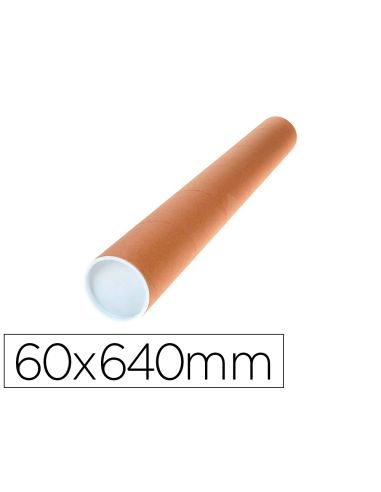 Tubo De Carton Q-Connect Portadocumentos Cartoncillo Encolado Reciclado 1,8 Mm Con 2 Tapas De Plastico 60X640 Mm