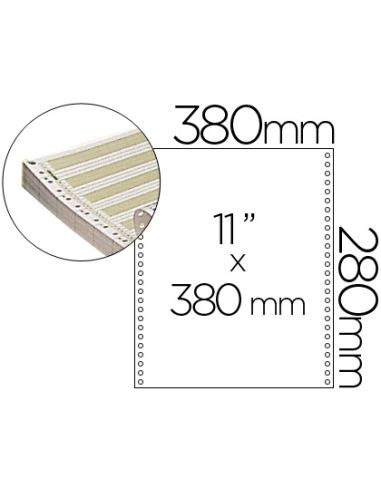 Papel Continuo 380X11 Pautado Caja De 2500 Hojas