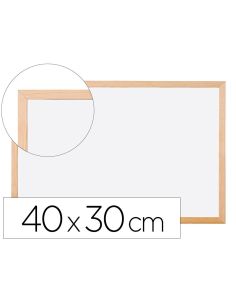 Pizarra Blanca Q-Connect Melamina Marco De Madera 40X30 Cm