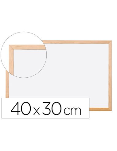 Pizarra Blanca Q-Connect Melamina Marco De Madera 40X30 Cm|Libreriasalesiana