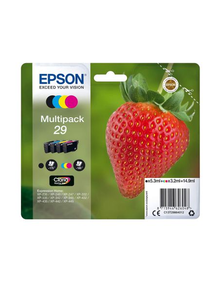 Ink-Jet Epson Home 29 T2986 Xp435/330/235 Multipack 4 Colores Negro/Amarillo/Cian/Magenta
