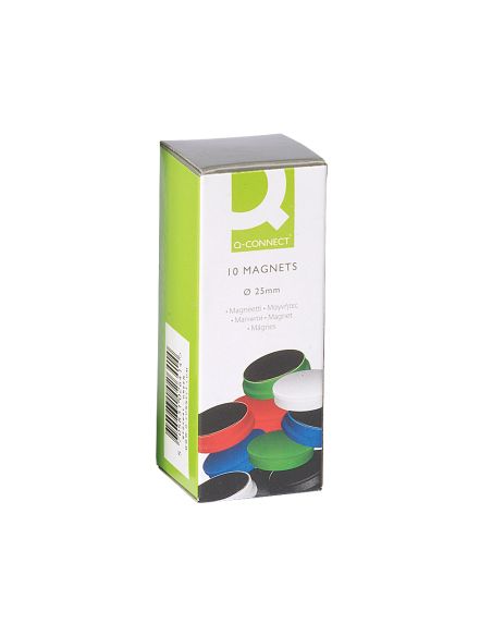 Iman Para Sujecion Q-Connect Ideal Para Pizarras Magneticas25 Mm Colores Surtidos Caja De 10 Unidades