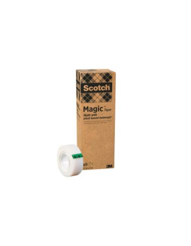 Cinta Adhesiva Scotch Magic Invisible Eco 33 Mt X 19 Mm Pack De 9 Unidades