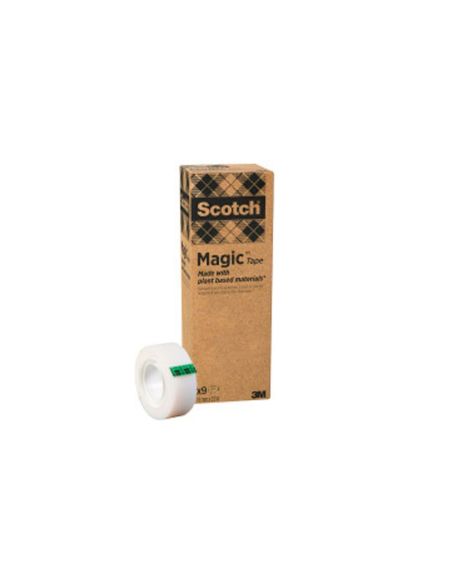 Cinta Adhesiva Scotch Magic Invisible Eco 33 Mt X 19 Mm Pack De 9 Unidades