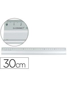 Regla Q-Connect Metalica Aluminio 30 Cm