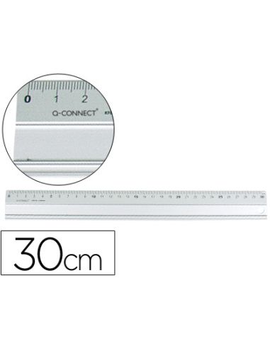 Regla Q-Connect Metalica Aluminio 30 Cm