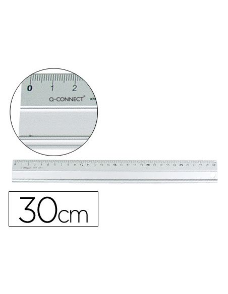 Regla Q-Connect Metalica Aluminio 30 Cm