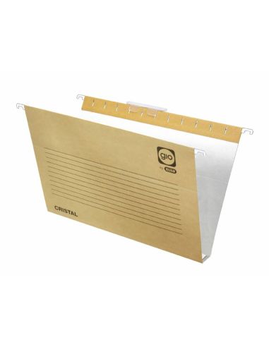 Carpeta Colgante Gio Din A4 Visor Superior Corto Cristal Kraft Bicolor Eco Lomo 30 Mm