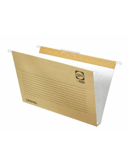 Carpeta Colgante Gio Din A4 Visor Superior Corto Cristal Kraft Bicolor Eco Lomo 30 Mm