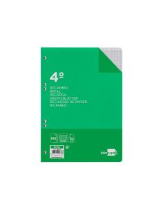 Recambio Liderpapel Cuarto 100 Hojas 60Gr Cuadro 4Mm Con Margen 6 Taladros 2