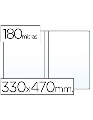 Funda Portadocumento Q-Connect Folio Doble 180 Micras Pvc Transparente 330X470Mm