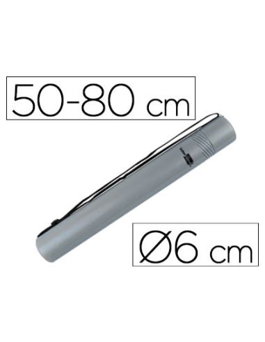 Portaplanos Plastico Liderpapel Diametro 6 Cm Extensible Hasta 80 Gris