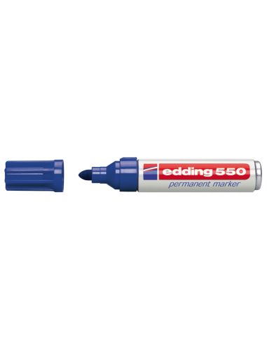 Rotulador Edding Punta Fibra Permanente 550 Azul N.3 Punta Redonda Recargable