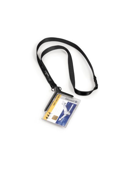 Identificador Con Cordon Plano Durable Acrilico Diagonal 54X85Mm