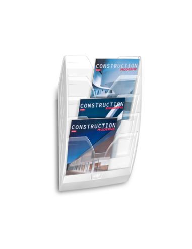Expositor Mural Cep De Pared Con 5 Compartimentos Transparente Y Blanco 580X122X350Mm