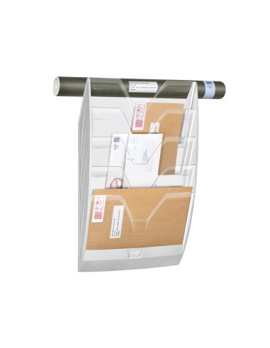 Expositor Mural Cep De Pared Con 5 Compartimentos Transparente Y Blanco 580X122X350Mm
