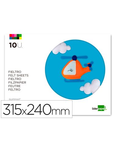 Bloc Trabajos Manuales Liderpapel Fieltro 240X315Mm 10 Hojas Colores Surtidos