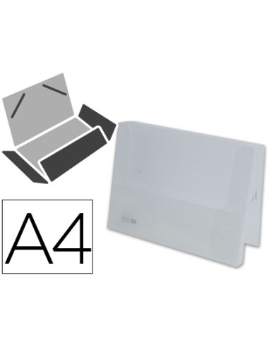 Carpeta Liderpapel Portadocumentos Gomas 36934 Polipropileno Din A4 Transparente Translucido Lomo 25 Mm