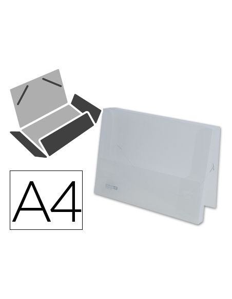 Carpeta Liderpapel Portadocumentos Gomas 36934 Polipropileno Din A4 Transparente Translucido Lomo 25 Mm
