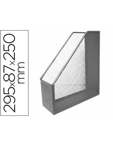 Revistero Metalico Q-Connect Rejilla Gxa29 Gris 87X295X250 Mm