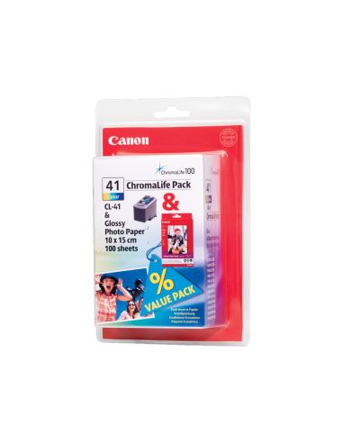 Ink-Jet Canon Ip1200 1300 1600 2200 Mp150 160 170 450 460 Jx200 500 Tricolor Cl-41
