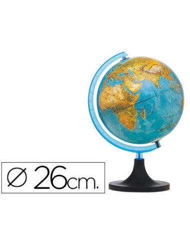 Globo Terraqueo Con Luz Modelo Elite/2 Diametro 26 Cm