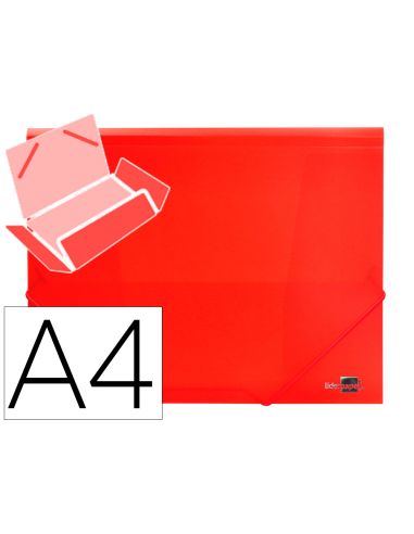 Carpeta Liderpapel Gomas Tres Solapas Polipropileno Din A4 Color Rojo Translucido