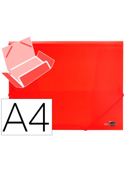 Carpeta Liderpapel Gomas Tres Solapas Polipropileno Din A4 Color Rojo Translucido