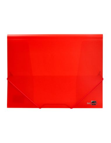 Carpeta Liderpapel Gomas Tres Solapas Polipropileno Din A4 Color Rojo Translucido