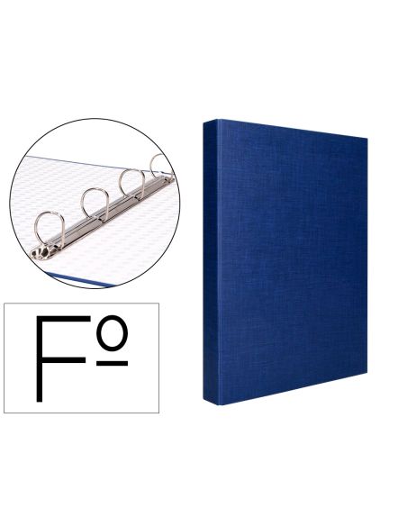 Carpeta De 4 Anillas 25Mm Mixtas Liderpapel Folio Carton Forrado Paper Coat Azul