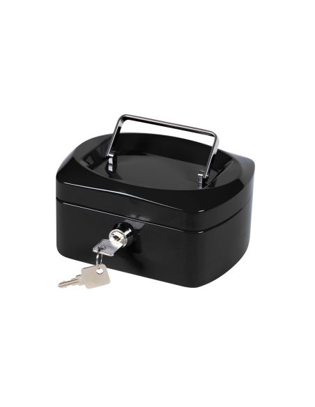 Caja Caudales Q-Connect 6" 152X115X80 Mm Negra Con Portamonedas