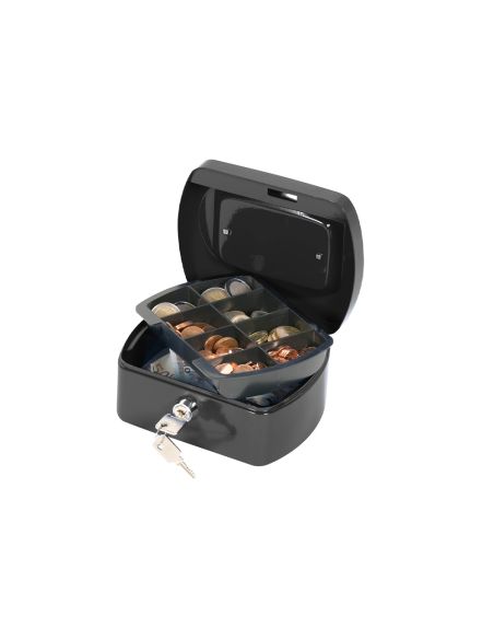 Caja Caudales Q-Connect 6" 152X115X80 Mm Negra Con Portamonedas