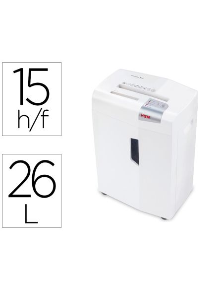 Destructora De Documentos Hsm Shredstar X15 Capacidad De Corte 15H En Particulas Destruye Grapas Clips Cd Y Tarjetas
