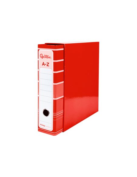 Archivador De Palanca Liderpapel A4 Filing System Forrado Sin Rado Lomo 80Mm Rojocon Caja Y Compresor Metalico