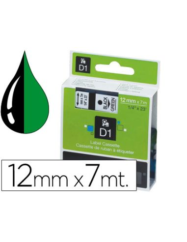 Cinta Dymo 1000 Negro-Verde 12Mm X 7Mt D1