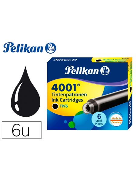 Tinta Para Plumas Pelikan Negra Caja 6 Cartuchos