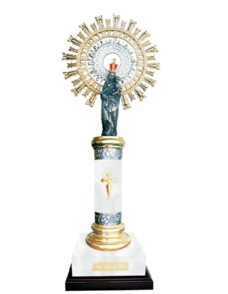 Virgen Del Pilar Columna Bocel Blanca 59 Cm