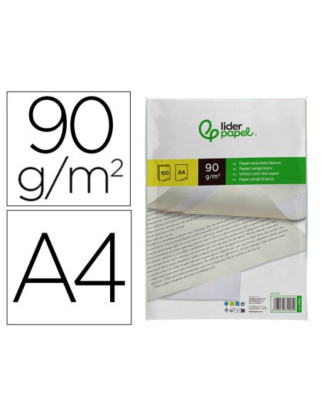 Papel Verjurado Liderpapel A4 90G/M2 Blanco Paquete De 100 Hojas