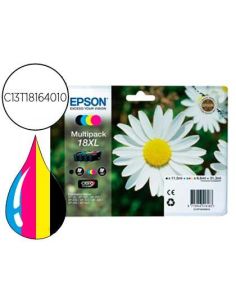 Ink-Jet Epson Multipack T18Xl Negro Amarillo Cian Y Magenta Xp-102 Xp-205 Xp-305 Xp-405 Capacidad 470 Pag