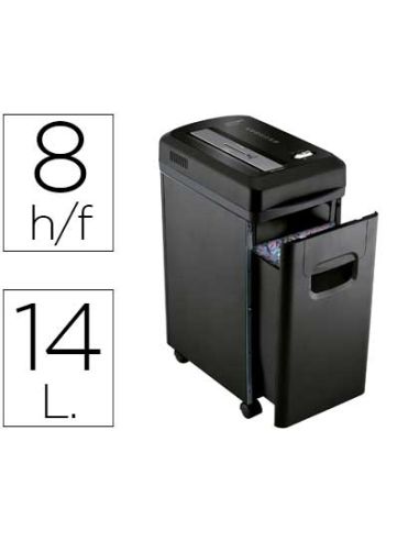 Destructora De Documentos Q-Connect Kf15547 Capacidad De Corte 8 H Destruye Grapas Clips Y Tarjetas Papelera 15L