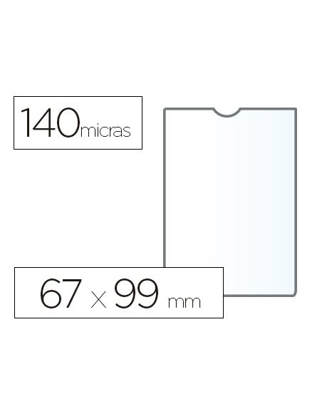 Funda Portadocumento Esselte Plastico Transparente 140 Micras Tamaño 67X99 Mm