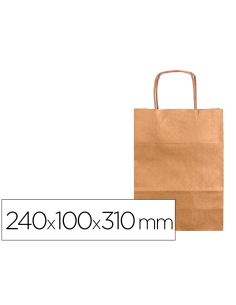 Bolsa Kraft Q-Connect Natural Asa Retorcida 240X100X310 Mm