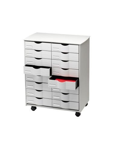 Mueble Auxiliar Paperflow Para Oficina Negro 16 Cajones En 2 Columnas Gris5X382 71,5X58X34,3 Cm
