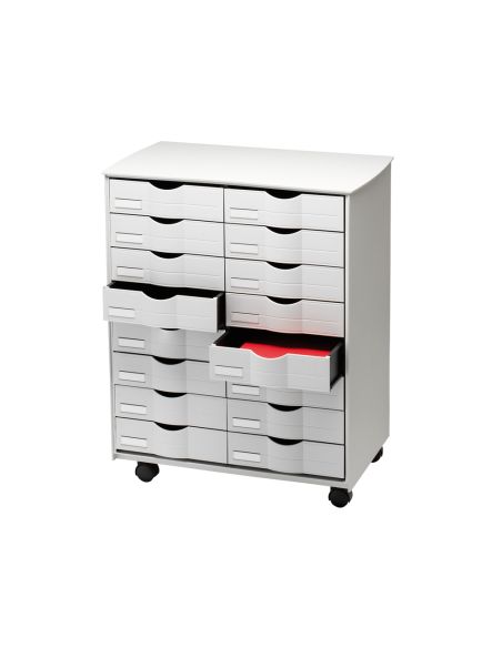 Mueble Auxiliar Paperflow Para Oficina Negro 16 Cajones En 2 Columnas Gris5X382 71,5X58X34,3 Cm