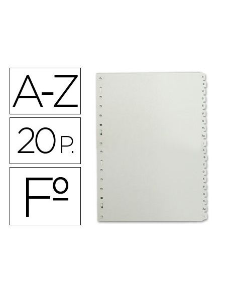 Separador Alfabetico Multifin 3005 Plastico Folio Natural 20 Pestañas 215X310 Mm