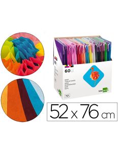 Papel Seda Liderpapel 52X76 Cm Expositor 60 Bolsas De 5 Hojas 12 Colores Surtidos