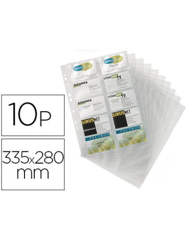 Recambio Fundas Duraclip Para Tarjetero 2384 Bolsa De 10 Hojas Capacidad 20 Tarjetas Por Hoja