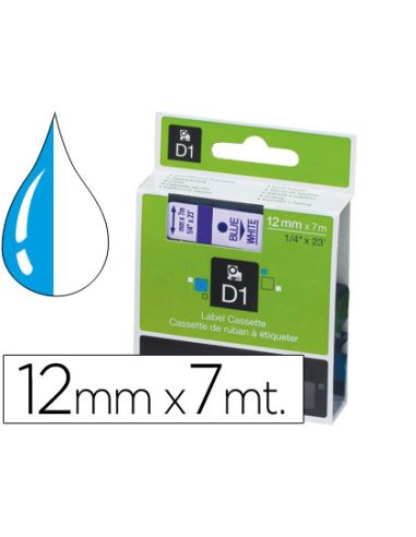 Cinta Dymo 1000 Azul-Blanco 12Mm X 7Mt D1