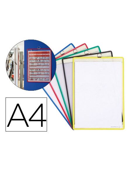 Funda Para Colgar Djois Din A4 Anilla Metalica Ideal Para Pizarras De Corcho Pack De 5 Unidades Colores Surtidos